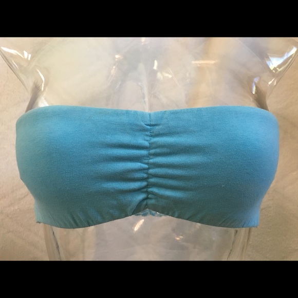 FREE W/BUNDLE/ 2 for $10/ 4 for $18 Stretch lace bandeau bralette TURQUOISE - Picture 2 of 7